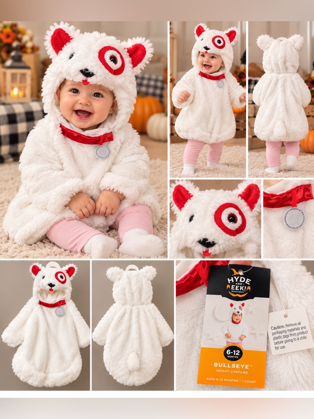 Baby Bullseye White Plush Costume (6-12 Months)